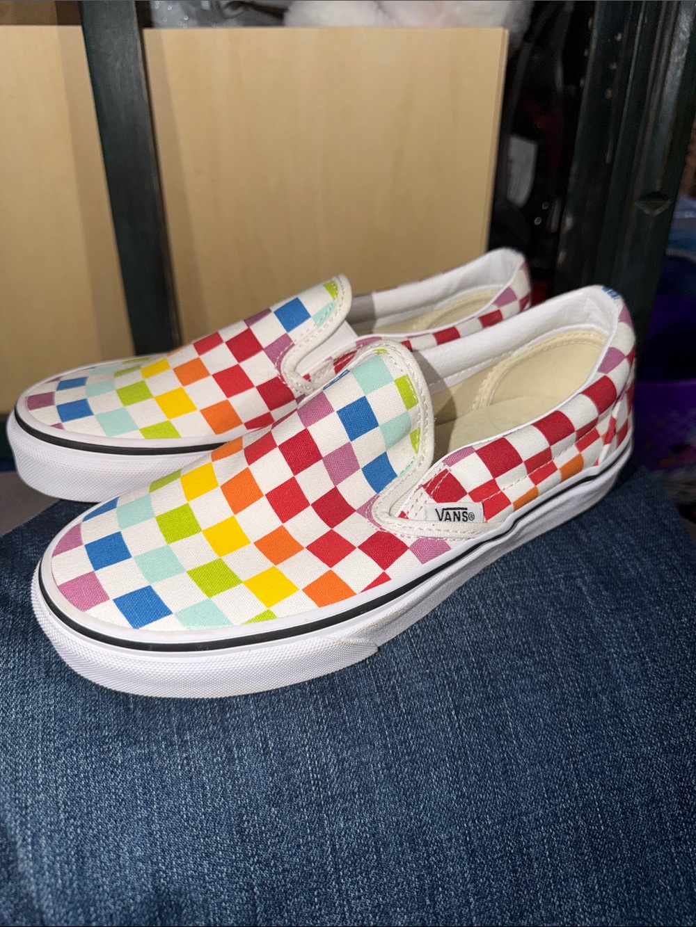 Vans Slip-On Checkerboard in Rainbow Colors